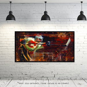 Mark Giordano Calgary Flames Poster or Metal Print from Original Painting Hockey Wall Art Decor Gift Unframed image 2