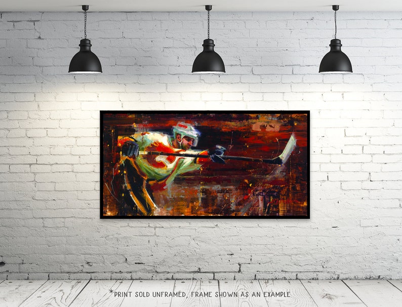 Mark Giordano Calgary Flames Poster or Metal Print from Original Painting Hockey Wall Art Decor Gift Unframed image 2