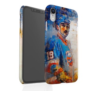 Bryan Trottier Phone Case with Artwork from Original Painting New York Islanders Hockey Gift iPhone Case image 3
