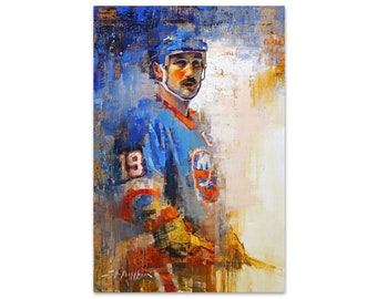 Poster di Bryan Trottier tratto dal dipinto originale - Decorazione murale artistica da hockey dei New York Islanders - Hockey - NHL - Regalo