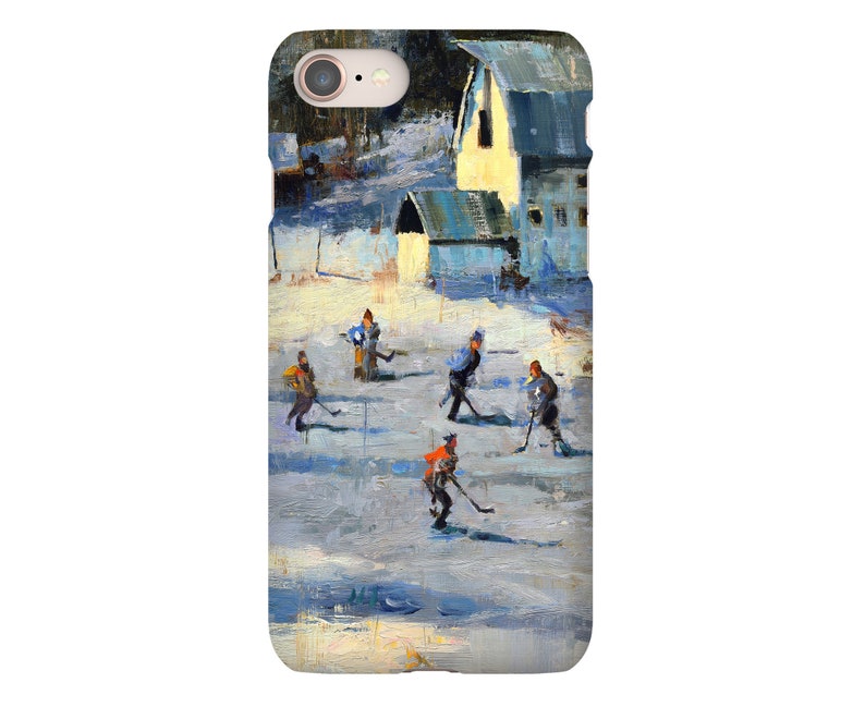 Pond Hockey Phone Case with Artwork from Original Painting image 1