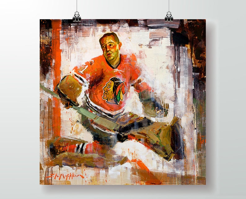 Glenn Hall Chicago Blackhawks Poster Hockey Poster Hockey Etsy
