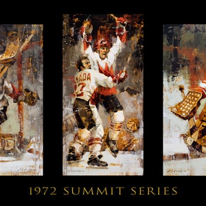 Summit Series Poster Print 3 Images in One with Black Background 1972 Summit Series Team Canada vs Soviets Hockey Art, Hockey Decor image 2