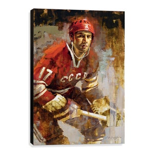 Valeri Kharlamov Canvas Print Soviet Team 1972 Summit Series Hockey Art, Gift, Hockey Decor, Russia Hockey image 3
