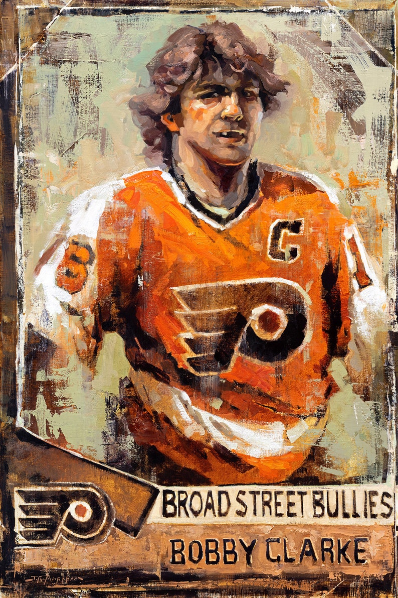 Bobby Clarke Canvas Print from Original Painting Philadelphia Flyers Hockey Wall Art Decor, Gift, Broad Street Bullies image 2