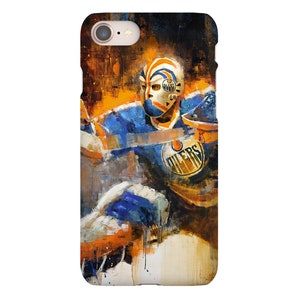 Grant Fuhr Phone Case with Artwork from Original Painting Edmonton Oilers Hockey Gift iPhone Case image 1