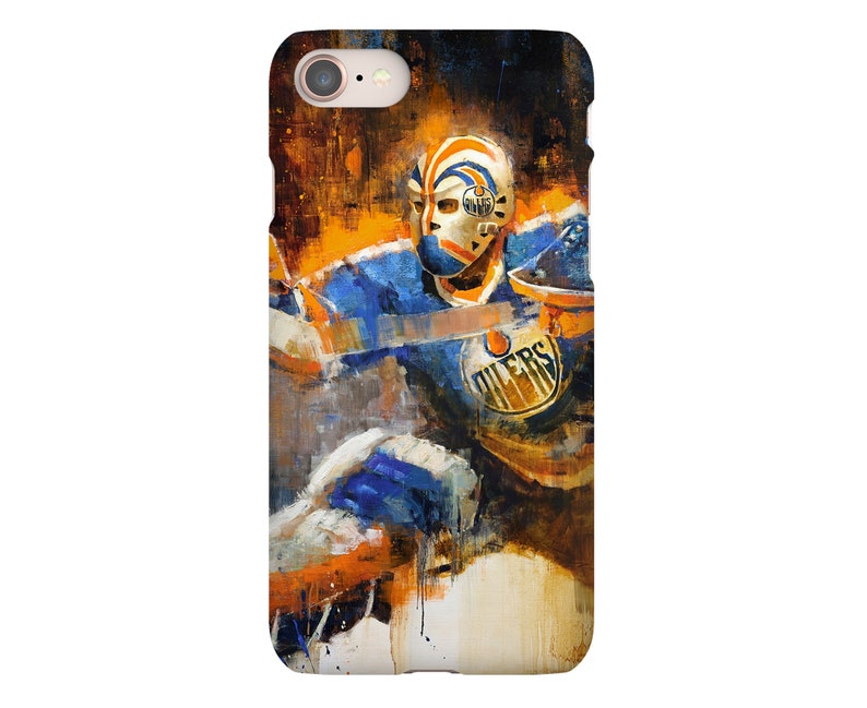 Grant Fuhr Phone Case with Artwork from Original Painting Edmonton Oilers Hockey Gift iPhone Case image 1