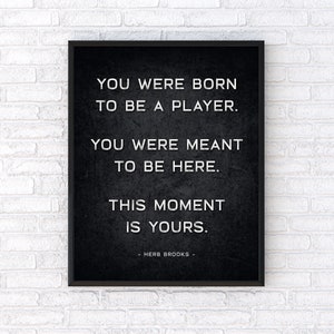 Herb Brooks Quote B&W Printable Wall Art Hockey Digital Download You Were Born To Be A Player ... image 2
