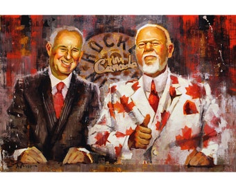 Ron MacLean and Don Cherry Poster or Metal Print from Original Painting - Hockey Night in Canada - Coaches Corner - Hockey Wall Art - Gift