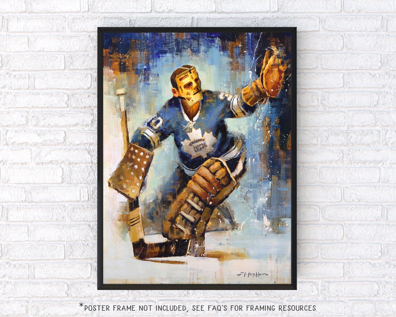 Terry Sawchuk Toronto Maple Leafs Poster or Metal Print from the Original Painting Hockey Wall Art Decor Goalie Gift Unframed image 2