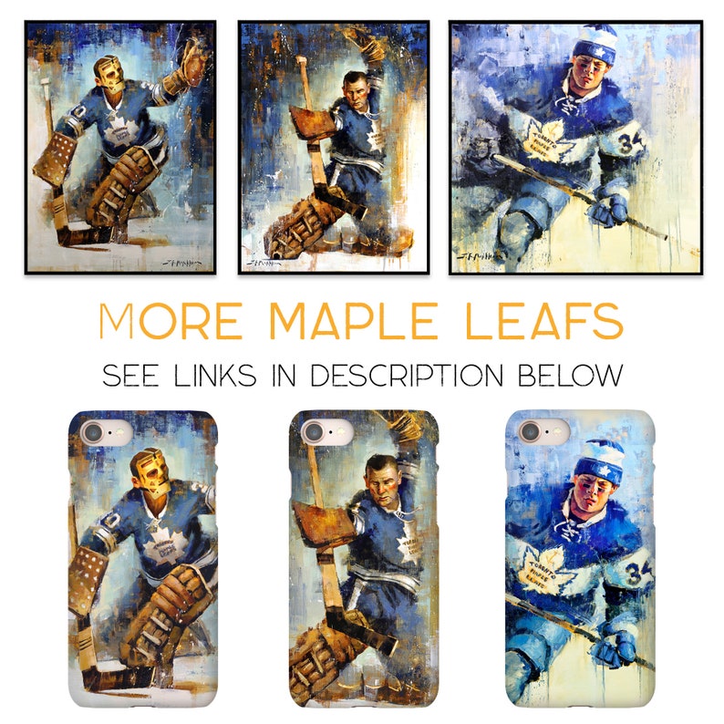 Johnny Bower Phone Case with Artwork from Original Painting Toronto Maple Leafs Hockey Gift iPhone Case image 5