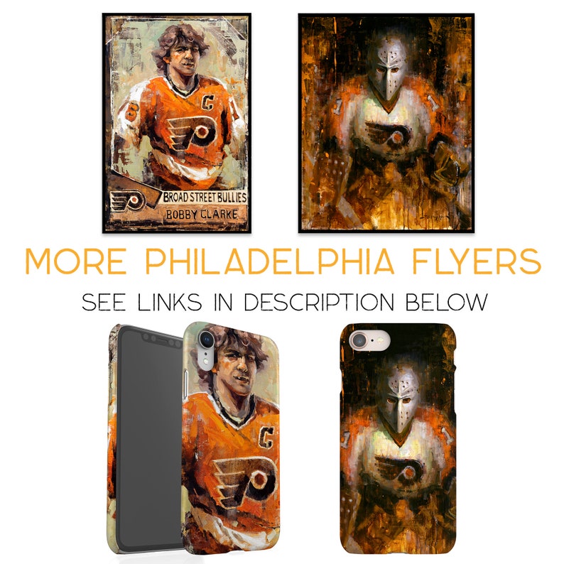 Bernie Parent Canvas Print from Original Painting Philadelphia Flyers Hockey Wall Art Decor Goalie Gift image 8