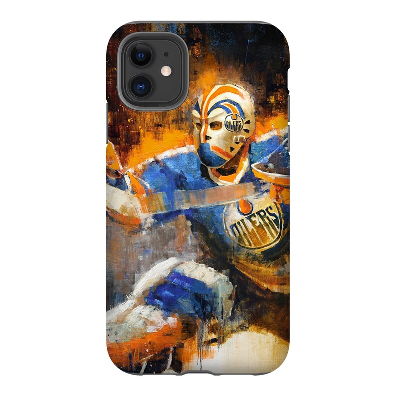 Grant Fuhr Phone Case with Artwork from Original Painting Edmonton Oilers Hockey Gift iPhone Case image 2