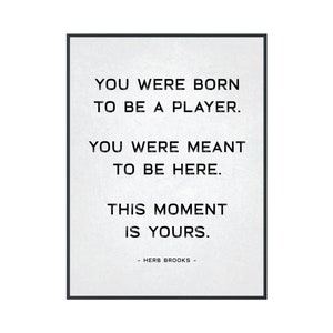 Herb Brooks Quote B&W Printable Wall Art Hockey Digital Download You Were Born To Be A Player ... image 4