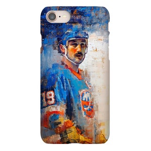 Bryan Trottier Phone Case with Artwork from Original Painting New York Islanders Hockey Gift iPhone Case image 1