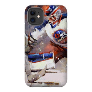 Connor Hellebuyck Phone Case with Artwork from Original Painting Winnipeg Jets Hockey Gift iPhone Case image 2