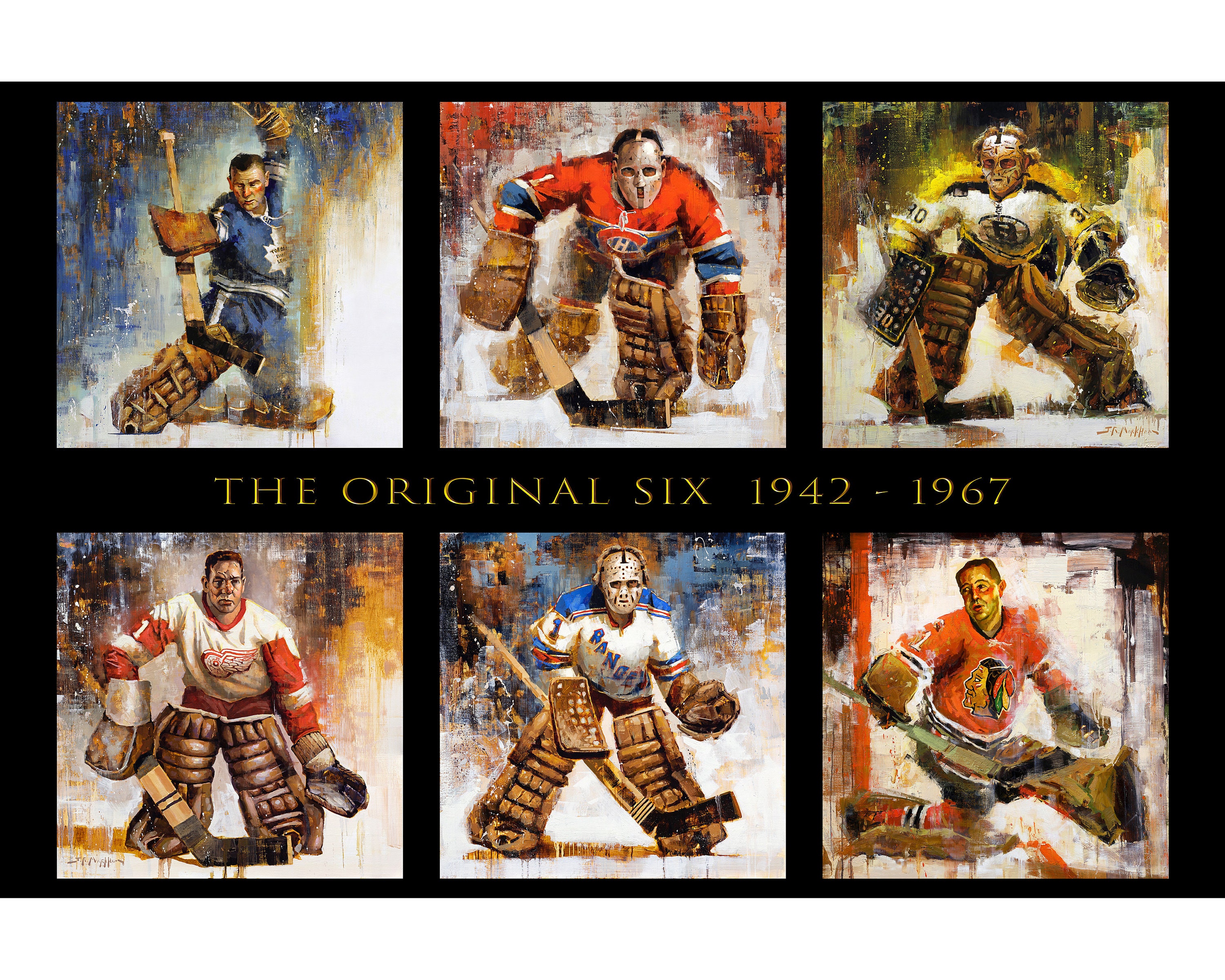 Original Six NHL Men's White Vintage T-Shirt —