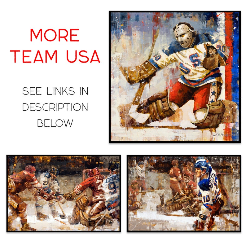 Jim Craig Team USA Hockey Poster or Metal Print from Original Painting 1980 Olympics Miracle on Ice Hockey Wall Art Goalie Gift image 8