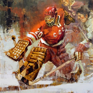 Vladislav Tretiak Hockey Poster Soviet Team Goalie in 1972 Summit Series, Russia Hockey, Hockey Wall Art Decor, Gift image 2