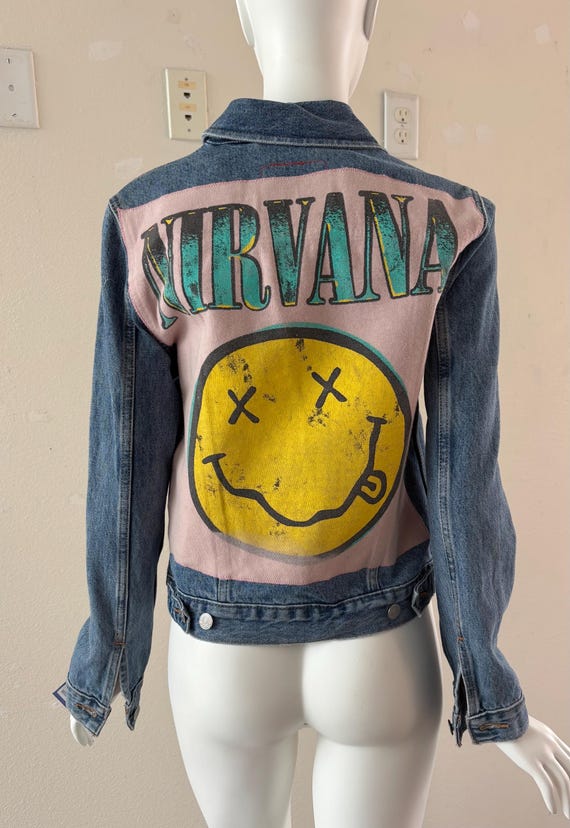 Nirvana Album Art Denim Jacket | Women's Small | Upcycled Jean Jacket | One of a Kind