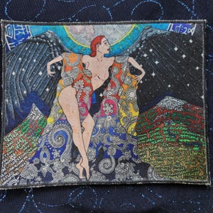 Dark Angel Patch – Satin Sew-On Patch (6” x 5.5”) – Gothic Angel Art & Dark Aesthetic