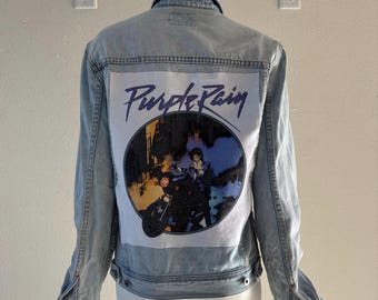 Prince "Purple Rain" Denim Jacket | Men's Small | Upcycled Jean Jacket | One of a Kind