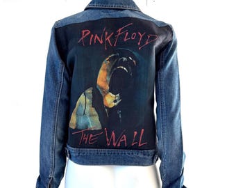 Pink Floyd "The Wall" Denim Jacket | Women's Medium | Upcycled Jean Jacket | One of a Kind