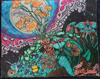 Garden Patch XL – Satin Sew-On Patch (10.5” x 8.5”) – Unique Floral Artwork