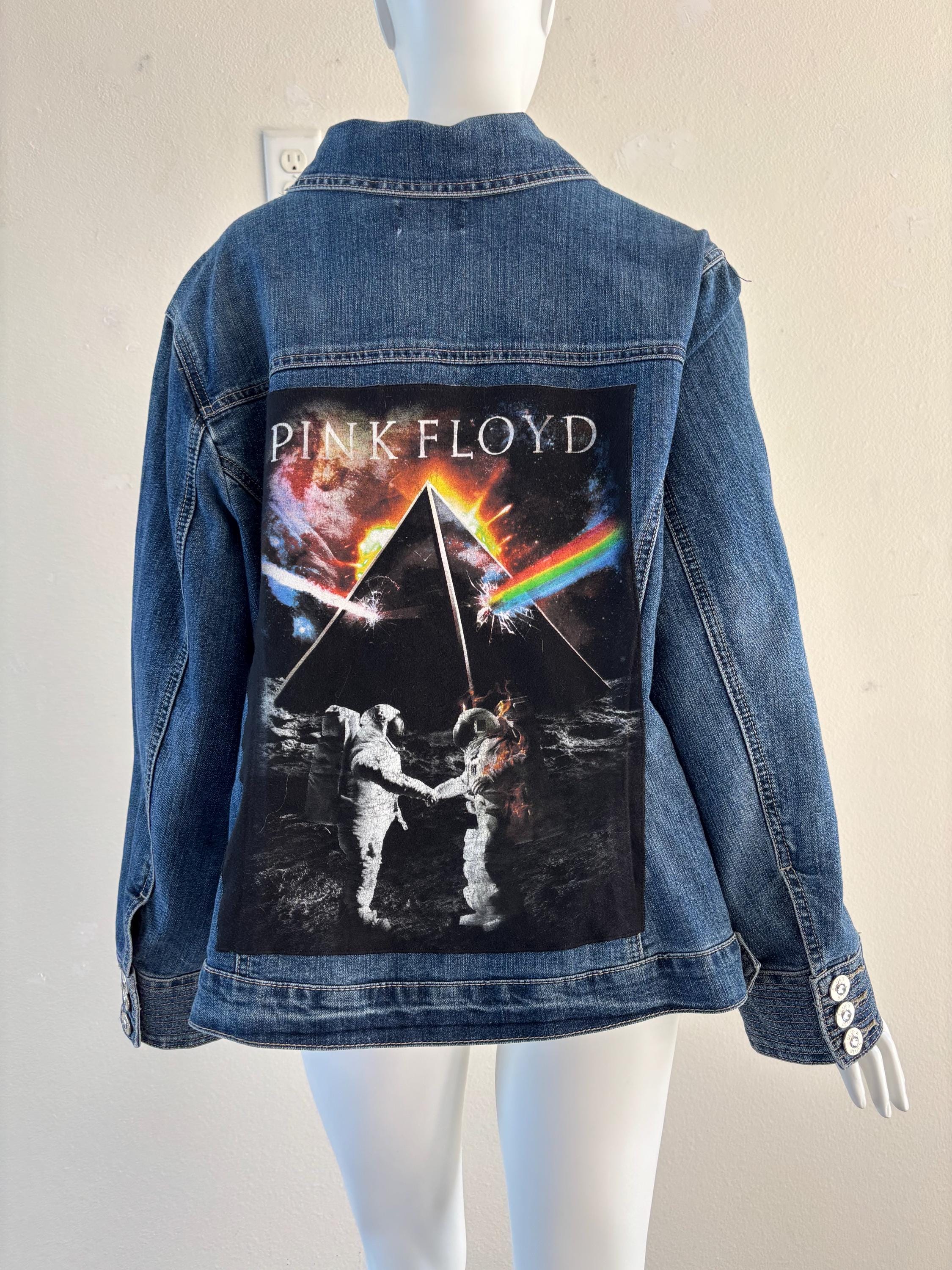 Custom Pink Floyd Denim Jacket – Dark Side of the Moon Artwear