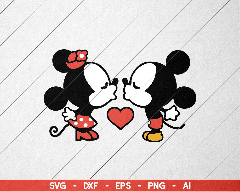 Download Kiss Mickey Minnie SVG | Etsy