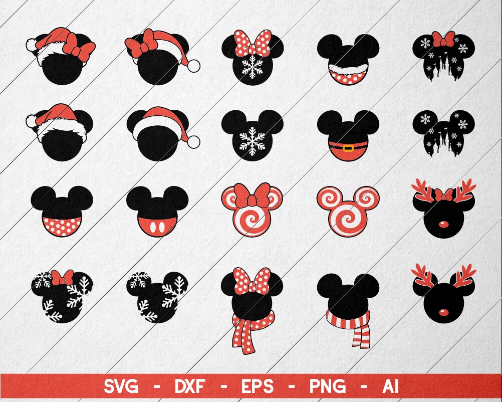 Download Mouse Ears Christmas SVG Bundle Disney Christmas SVG | Etsy