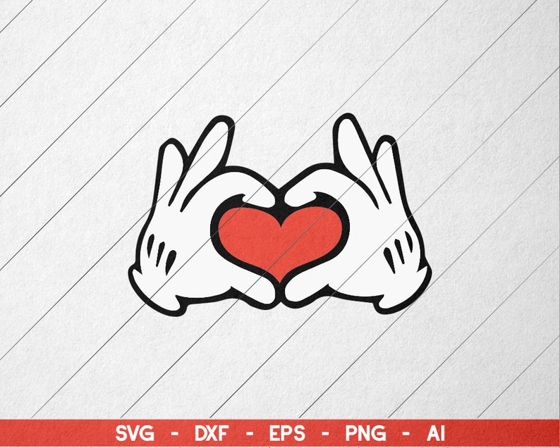 Download Glove Mouse Hand SVG Disney Love SVG Disney Heart Hands | Etsy