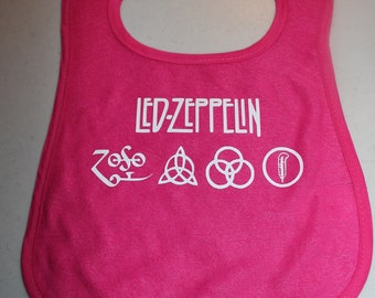 ~Take A Look! Hot Pink LED ZEPPELIN Baby Bib