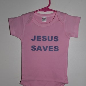 JESUS SAVES   Baby Girl  Romper Bodysuit (Purple)-Very Cool!