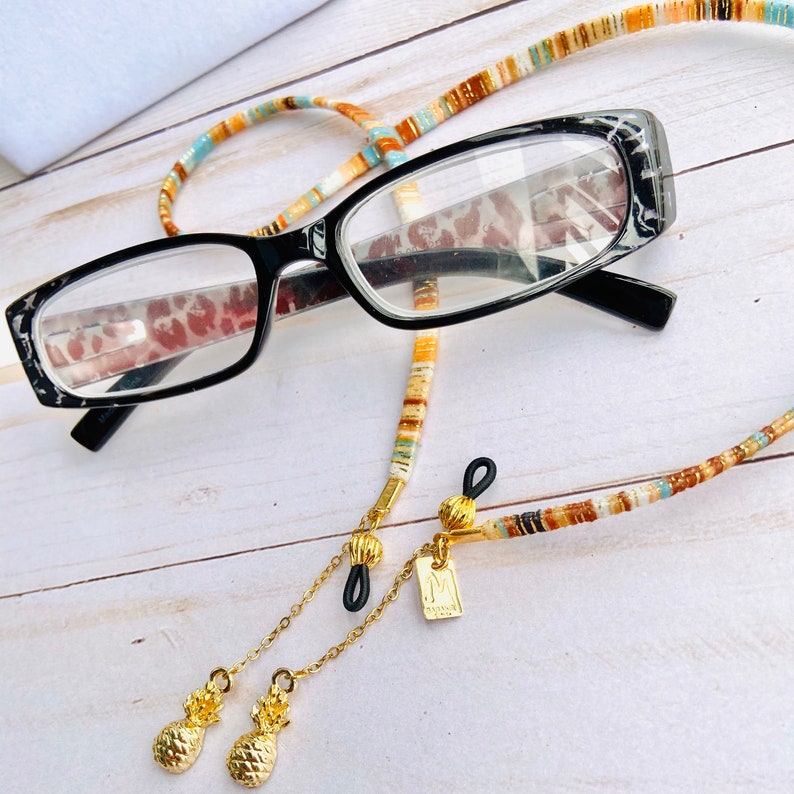 Reading glasses chain Eyeglasses strap Fashionable Elastic Etsy