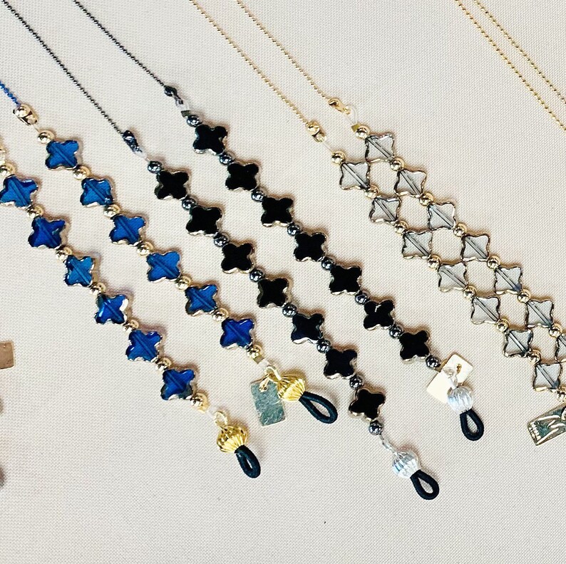 Four Clover Leaf Sunglasses Chain Eyewear Glasses Reading Etsy