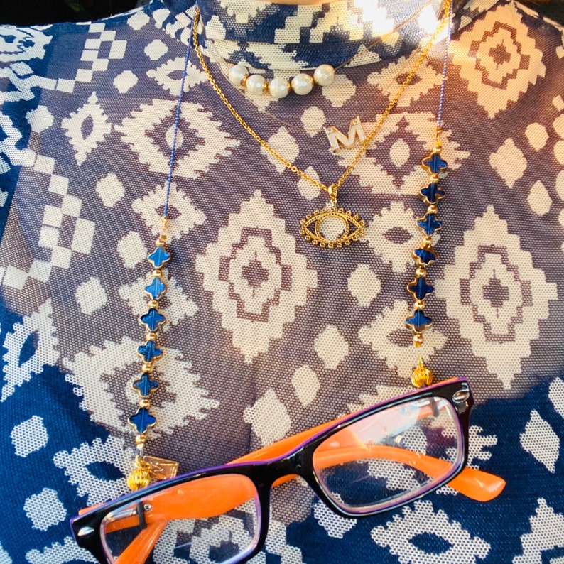 Four Clover Leaf Sunglasses Chain Eyewear Glasses Reading Etsy