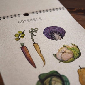 Saisonkalender für heimisches Obst und Gemüse Wandkalender Rezepte regional Küchenkalender Graspapier Klimaneutral Bild 10