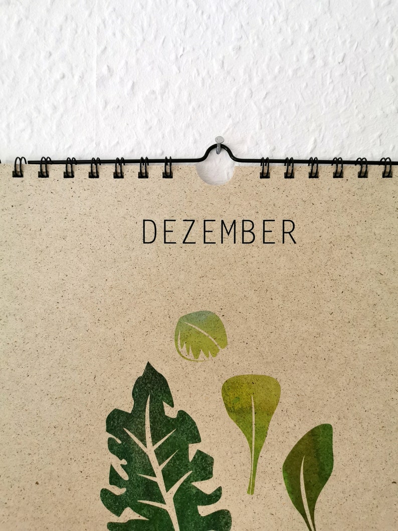 Saisonkalender für heimisches Obst und Gemüse Wandkalender Rezepte regional Küchenkalender Graspapier Klimaneutral Bild 4