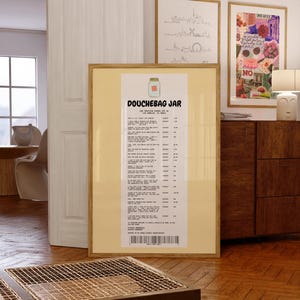 Douchebag Jar Receipt Inspiriert von der Fernsehserie New Girl Digital Wall Art/Poster