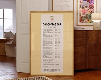 Douchebag Jar Receipt Inspired by the Television Show New Girl Digital Wall Art/Poster