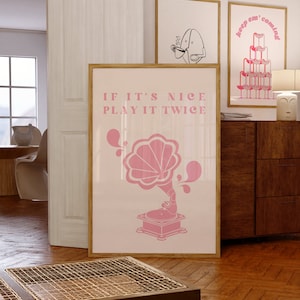 If It&#39;s Nice, Play it Twice Vintage Plattenspieler Digitale Wandkunst/Poster