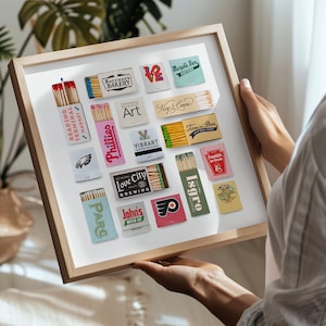 Philadelphia City Matchboxes & Matchbooks Collage Digital Wall Art/Poster