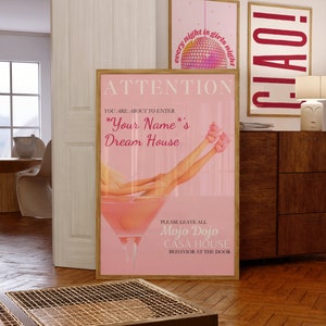 Made-to-Order Dream House Magazine Cover Entryway &quot;Please Leave All Mojo Dojo Casa House Behavior at the Door&quot; Digital Wall Art/Poster
