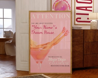 Made-to-Order Dream House Magazine Cover Entryway "Please Leave All Mojo Dojo Casa House Behavior at the Door" Digital Wall Art/Poster