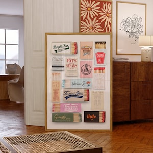Philadelphia Restaurants Matchboxes & Matchbooks Collage Digital Wall Art/Poster