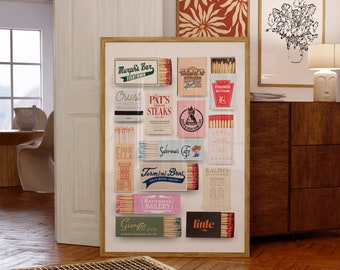 Philadelphia Restaurants Matchboxes & Matchbooks Collage Digital Wall Art/Poster
