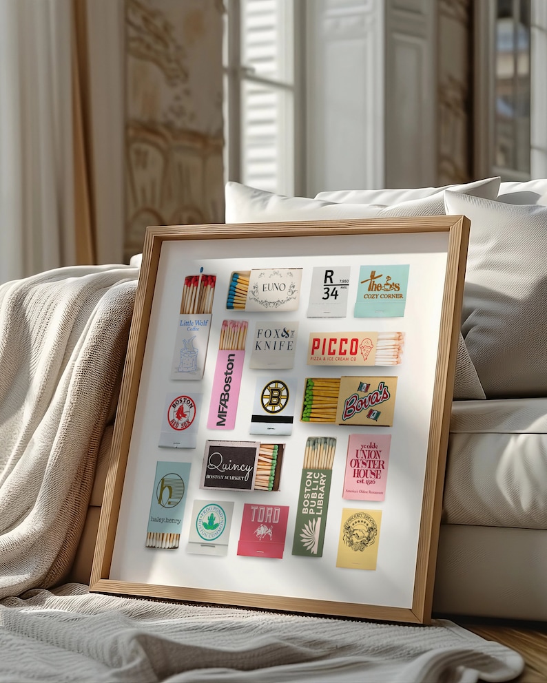 Boston City Matchboxes & Matchbooks Collage Digital Wall Art/poster - Etsy