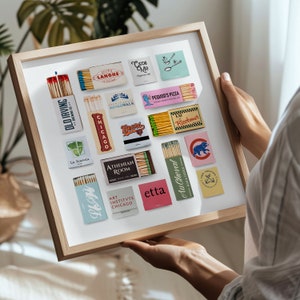 Chicago City Matchboxes & Matchbooks Collage Digital Wall Art/Poster
