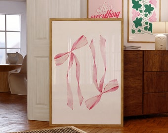 Coquette Pink Bows Digital Wall Art/Poster
